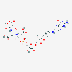 (2S)-2-[[(2S)-2-[[2-[[5-[5-[4-[1-(2-amino-4-oxo-3H-pteridin-6-yl)ethylamino]phenyl]-2,3,4-trihydroxypentoxy]-3,4-dihydroxyoxolan-2-yl]methoxy-hydroxyphosphoryl]oxy-4-carboxybutanoyl]amino]-4-carboxybutanoyl]amino]butanedioic acid
