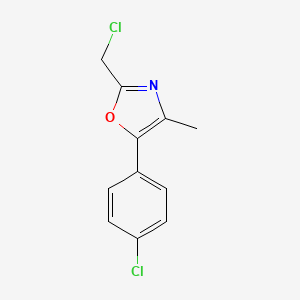 molecular formula C11H9Cl2NO B1453972 2-(Chloromethyl)-5-(4-chlorophenyl)-4-methyl-1,3-oxazole CAS No. 70886-70-3