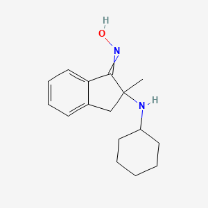 molecular formula C16H22N2O B14539802 N-[2-(Cyclohexylamino)-2-methyl-2,3-dihydro-1H-inden-1-ylidene]hydroxylamine CAS No. 61957-14-0