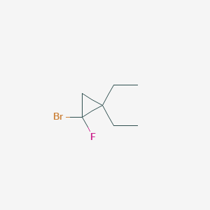 molecular formula C7H12BrF B14539825 1-Bromo-2,2-diethyl-1-fluorocyclopropane CAS No. 62359-97-1