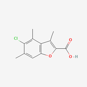 molecular formula C12H11ClO3 B1453984 5-Chloro-3,4,6-trimethyl-1-benzofuran-2-carboxylic acid CAS No. 1019111-86-4