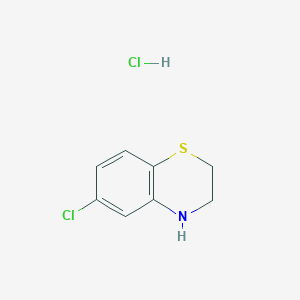 molecular formula C8H9Cl2NS B1453987 6-chloro-3,4-dihydro-2H-1,4-benzothiazine hydrochloride CAS No. 1171671-50-3