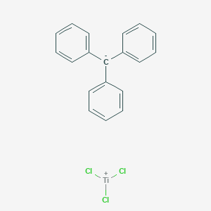 molecular formula C19H15Cl3Ti B14539884 Trichlorotitanium(1+) triphenylmethanide CAS No. 62261-03-4