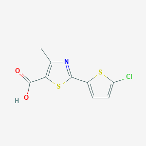 molecular formula C9H6ClNO2S2 B1453994 2-(5-氯噻吩-2-基)-4-甲基-1,3-噻唑-5-羧酸 CAS No. 1152599-58-0