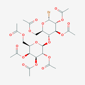 molecular formula C26H35BrO17 B014540 [(2R,3S,4S,5R,6S)-3,4,5-三乙酰氧基-6-[(2R,3R,4S,5R,6R)-4,5-二乙酰氧基-2-(乙酰氧基甲基)-6-溴氧杂环-3-基]氧氧杂环-2-基]甲基乙酸酯 CAS No. 4753-07-5