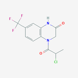 molecular formula C12H10ClF3N2O2 B1454000 4-(2-chloropropanoyl)-7-(trifluoromethyl)-3,4-dihydroquinoxalin-2(1H)-one CAS No. 949835-70-5