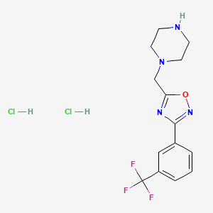 1-({3-[3-(Trifluoromethyl)phenyl]-1,2,4-oxadiazol-5-yl}methyl)piperazine dihydrochloride