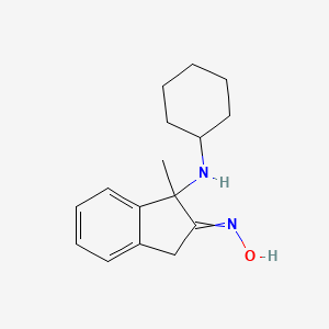 molecular formula C16H22N2O B14540083 N-[1-(Cyclohexylamino)-1-methyl-1,3-dihydro-2H-inden-2-ylidene]hydroxylamine CAS No. 61957-18-4