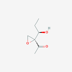 molecular formula C7H12O3 B145403 1-[(2S)-2-[(1R)-1-Hydroxypropyl]oxiran-2-YL]ethanone CAS No. 136377-98-5