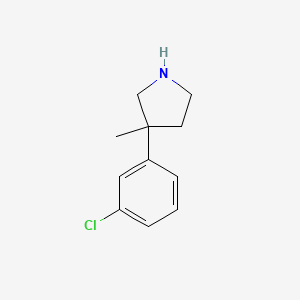 molecular formula C11H14ClN B1454069 3-(3-Chlorophenyl)-3-methylpyrrolidine CAS No. 1248433-68-2