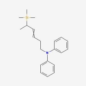 molecular formula C21H29NSi B14540692 N-Phenyl-N-[5-(trimethylsilyl)hex-3-en-1-yl]aniline CAS No. 61859-73-2