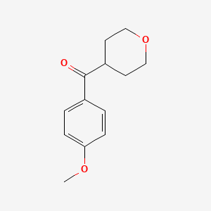 molecular formula C13H16O3 B1454077 4-(4-Methoxybenzoyl)oxane CAS No. 1341760-69-7