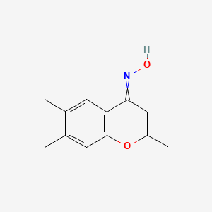 molecular formula C12H15NO2 B14540843 N-(2,6,7-Trimethyl-2,3-dihydro-4H-1-benzopyran-4-ylidene)hydroxylamine CAS No. 61995-83-3