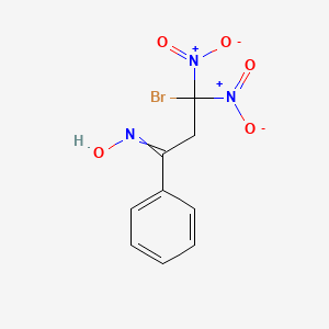 molecular formula C9H8BrN3O5 B14540905 N-(3-Bromo-3,3-dinitro-1-phenylpropylidene)hydroxylamine CAS No. 62116-31-8