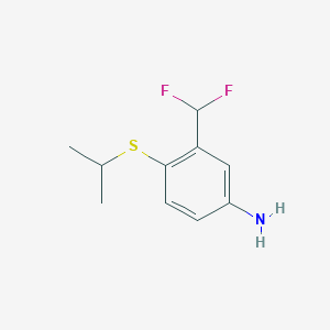 molecular formula C10H13F2NS B1454091 3-(Difluoromethyl)-4-(propan-2-ylsulfanyl)aniline CAS No. 1340534-29-3