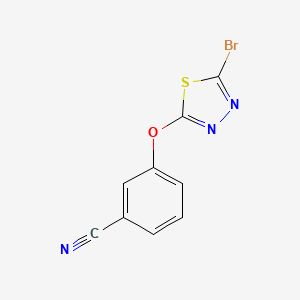 molecular formula C9H4BrN3OS B1454093 3-[(5-Bromo-1,3,4-thiadiazol-2-yl)oxy]benzonitrile CAS No. 1339218-06-2