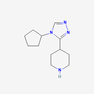 molecular formula C12H20N4 B1454100 4-(4-cyclopentyl-4H-1,2,4-triazol-3-yl)piperidine CAS No. 1249749-76-5