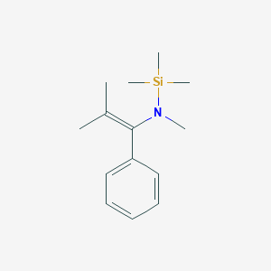 molecular formula C14H23NSi B14541036 N,1,1,1-Tetramethyl-N-(2-methyl-1-phenylprop-1-en-1-yl)silanamine CAS No. 61820-43-7