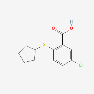 molecular formula C12H13ClO2S B1454106 5-Chloro-2-(cyclopentylsulfanyl)benzoic acid CAS No. 1342701-58-9