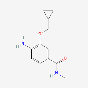 molecular formula C12H16N2O2 B1454107 4-Amino-3-cyclopropylmethoxy-N-methylbenzamide CAS No. 1340249-97-9