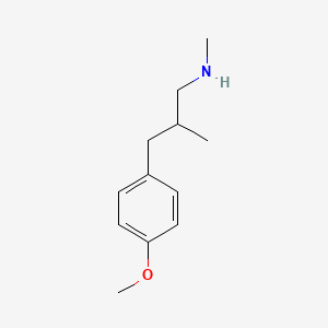 molecular formula C12H19NO B1454109 [3-(4-Methoxyphenyl)-2-methylpropyl](methyl)amine CAS No. 1250773-86-4