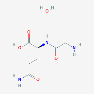 molecular formula C7H15N3O5 B145411 甘氨酰-L-谷氨酰胺一水合物 CAS No. 131115-71-4