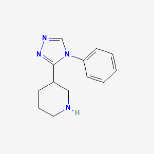 molecular formula C13H16N4 B1454111 3-(4-phenyl-4H-1,2,4-triazol-3-yl)piperidine CAS No. 1464966-76-4