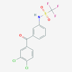 molecular formula C14H8Cl2F3NO3S B14541185 N-[3-(3,4-Dichlorobenzoyl)phenyl]-1,1,1-trifluoromethanesulfonamide CAS No. 62261-68-1