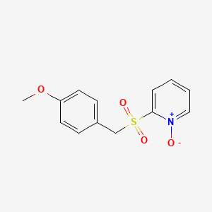 molecular formula C13H13NO4S B14541201 Pyridine, 2-[[(4-methoxyphenyl)methyl]sulfonyl]-, 1-oxide CAS No. 62381-76-4