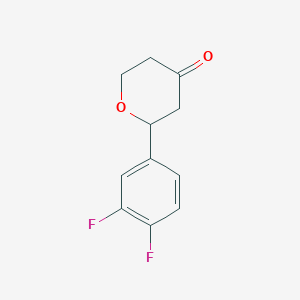 molecular formula C11H10F2O2 B1454126 2-(3,4-Difluorophenyl)dihydro-2H-pyran-4(3H)-one CAS No. 1340192-08-6