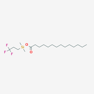molecular formula C19H37F3O2Si B14541312 Dimethyl(3,3,3-trifluoropropyl)silyl tetradecanoate CAS No. 62267-16-7