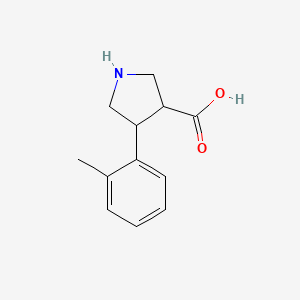 molecular formula C12H15NO2 B1454139 4-(2-Methylphenyl)pyrrolidine-3-carboxylic acid CAS No. 1340273-63-3