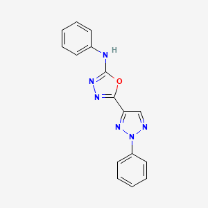 molecular formula C16H12N6O B14541398 N-Phenyl-5-(2-phenyl-2H-1,2,3-triazol-4-yl)-1,3,4-oxadiazol-2-amine CAS No. 62352-37-8