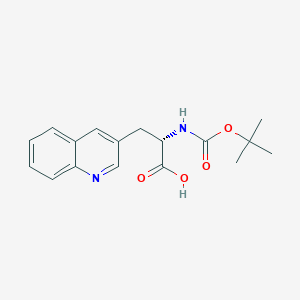 molecular formula C17H20N2O4 B145414 (2S)-2-{[(tert-butoxy)carbonyl]amino}-3-(quinolin-3-yl)propanoic acid CAS No. 135101-20-1