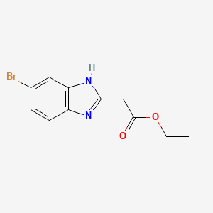 molecular formula C11H11BrN2O2 B1454140 ethyl 2-(5-bromo-1H-1,3-benzodiazol-2-yl)acetate CAS No. 944903-92-8