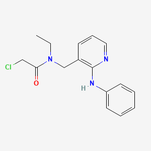 molecular formula C16H18ClN3O B14541432 N-[(2-Anilinopyridin-3-yl)methyl]-2-chloro-N-ethylacetamide CAS No. 61946-35-8