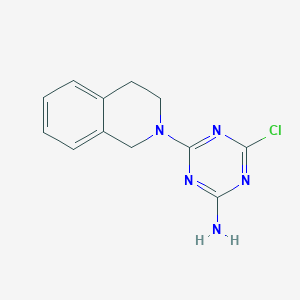 molecular formula C12H12ClN5 B1454152 4-Chloro-6-[3,4-dihydro-2(1H)-isoquinolinyl]-1,3,5-triazin-2-amine CAS No. 1219971-91-1