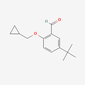 molecular formula C15H20O2 B1454153 5-(Tert-butyl)-2-(cyclopropylmethoxy)benzaldehyde CAS No. 883514-34-9
