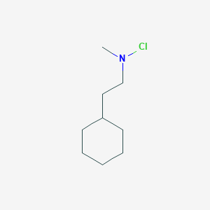 molecular formula C9H18ClN B14541587 N-(2-Cyclohexylethyl)-N-methylhypochlorous amide CAS No. 62141-34-8