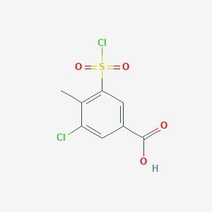 molecular formula C8H6Cl2O4S B1454160 3-Chloro-5-(chlorosulfonyl)-4-methylbenzoic acid CAS No. 1341830-84-9