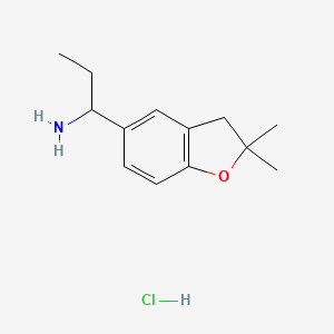 molecular formula C13H20ClNO B1454175 1-(2,2-Dimethyl-2,3-dihydro-1-benzofuran-5-yl)propan-1-amine hydrochloride CAS No. 1311313-92-4