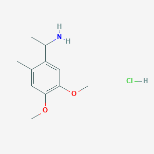 molecular formula C11H18ClNO2 B1454182 1-(4,5-Dimethoxy-2-methylphenyl)ethan-1-amine hydrochloride CAS No. 104174-56-3