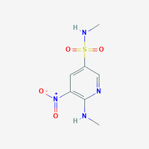 molecular formula C7H10N4O4S B14541842 N-Methyl-6-(methylamino)-5-nitropyridine-3-sulfonamide CAS No. 62009-27-2