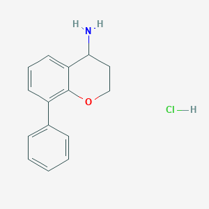 molecular formula C15H16ClNO B1454188 8-phenyl-3,4-dihydro-2H-1-benzopyran-4-amine hydrochloride CAS No. 101089-48-9