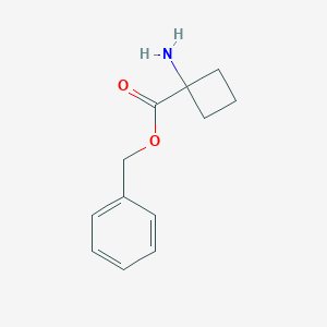 molecular formula C12H15NO2 B145419 Benzyl 1-aminocyclobutane-1-carboxylate CAS No. 125483-56-9