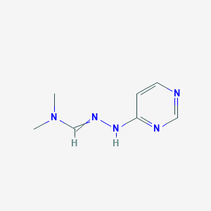 molecular formula C7H11N5 B14541979 N,N-Dimethyl-N'-pyrimidin-4-ylmethanehydrazonamide CAS No. 62260-36-0