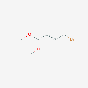 molecular formula C7H13BrO2 B14542000 4-Bromo-1,1-dimethoxy-3-methylbut-2-ene CAS No. 62285-75-0