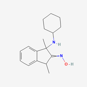 molecular formula C17H24N2O B14542118 N-[1-(Cyclohexylamino)-1,3-dimethyl-1,3-dihydro-2H-inden-2-ylidene]hydroxylamine CAS No. 62003-08-1