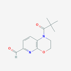 molecular formula C13H16N2O3 B1454216 1-叔丁酰基-2,3-二氢-1H-吡啶并[2,3-b][1,4]-恶嗪-6-甲醛 CAS No. 1228665-85-7