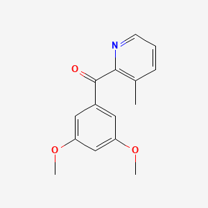 molecular formula C15H15NO3 B1454220 2-(3,5-二甲氧基苯甲酰)-3-甲基吡啶 CAS No. 1187164-73-3